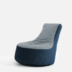 Puf worek z oparciem niebieski MEG