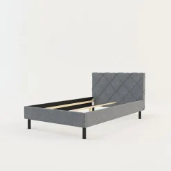 Rama łóżka szara BASIC ALBERTO 120x200 cm