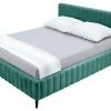 Rama łóżka tapicerowanego zielonego MAGGIE 160x200 cm