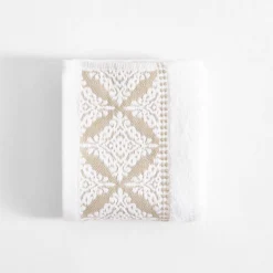 Ręcznik bawełniany biało-beżowy AGADIR 30x50 cm