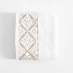 Ręcznik bawełniany biało-beżowy AGADIR 70x140 cm