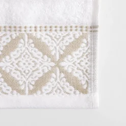 Ręcznik bawełniany biało-beżowy AGADIR 70x140 cm