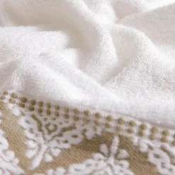 Ręcznik bawełniany biało-beżowy AGADIR 70x140 cm