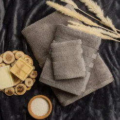 Ręcznik bawełniany ciemnoszary CAROLINE 50x90 cm