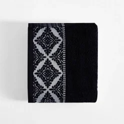 Ręcznik bawełniany czarno-biały AGADIR 70x140 cm