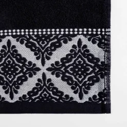 Ręcznik bawełniany czarno-biały AGADIR 70x140 cm