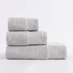 Ręcznik bawełniany srebrny LAYLA 70x140 cm