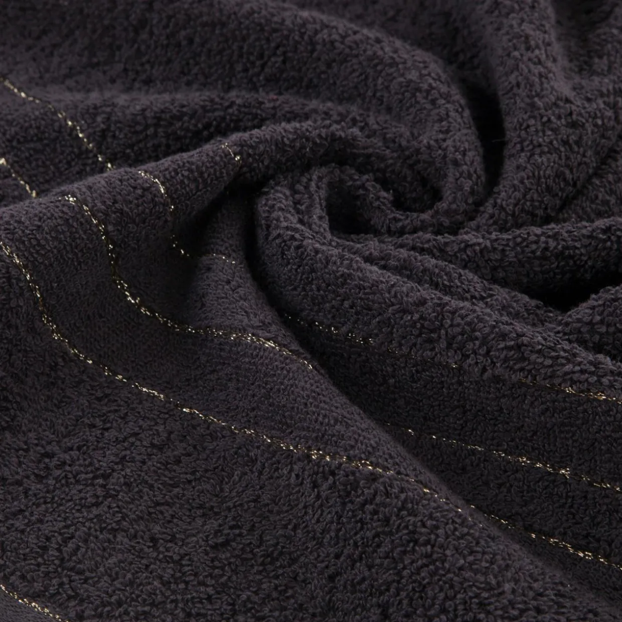 Ręcznik bawełniany z bordiurą czarny GALA 70x140 cm