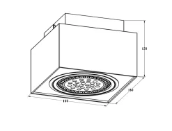 Reflektor natynkowy 1-punktowy biały BOXY CL 1