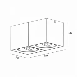 Reflektor natynkowy 2-punktowy biały BOX SL 2
