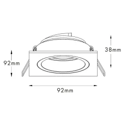 Reflektor podtynkowy biały CHUCK DL SQUARE