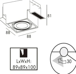 Reflektor podtynkowy czarny ONEON DL 50-1