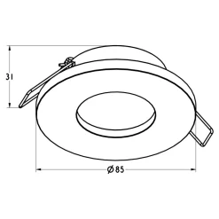 Reflektor podtynkowy o klasie szczelności IP 54 czarny CHIPA DL