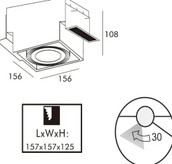 Reflektor podtynkowy 1-punktowy czarny ONEON