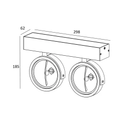 Reflektor 2-punktowy czarny listwa GO SL 2
