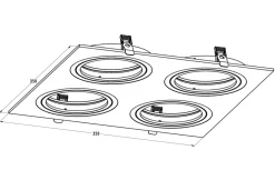 Reflektor 4-punktowy podtynkowy czarny BOXY DL 4