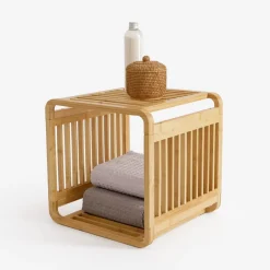 Regał łazienkowy bambusowy 33x33x33 cm