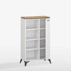 Regał biały z ryflowaniem VELUTTO