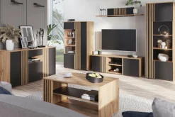 Regał do salonu z lamelami MALAGA