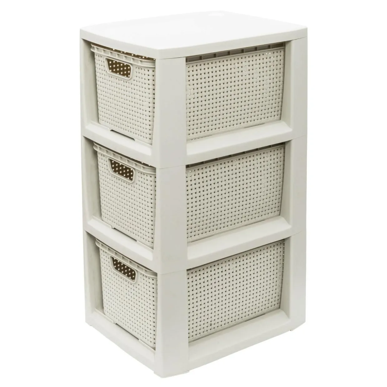 Regał komoda z 3 koszami biały