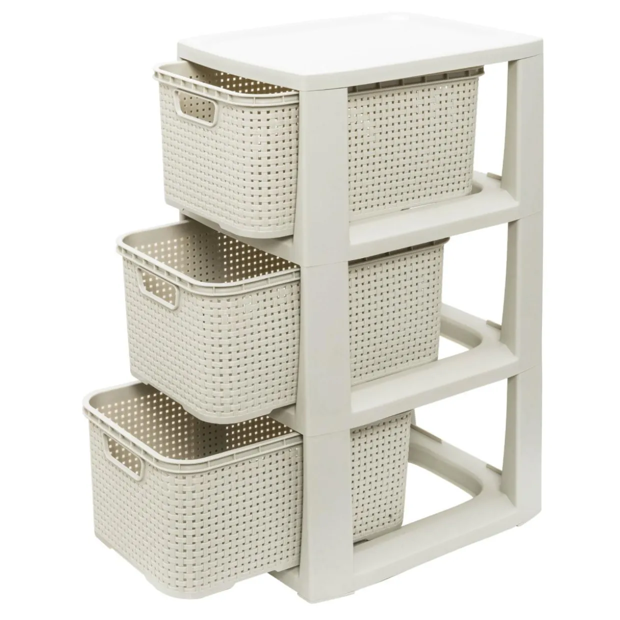 Regał komoda z 3 koszami biały