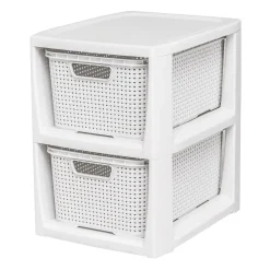 Regał komoda z 2 koszami biały