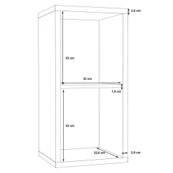 Regał MAURO 72,8x38,2 cm dębowy