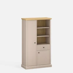 Regał niski do salonu IDELLO taupe dąb kamienny