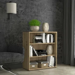 Regał niski TEMPRA z 3 wnękami 2 dąb artisan