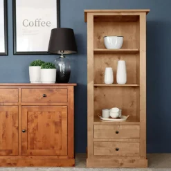 Regał niski z litego drewna PAOLA brzoza naturalna