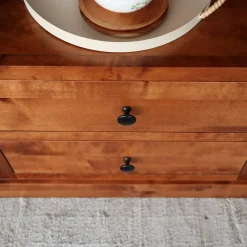 Regał niski z litego drewna PAOLA brzoza koniakowa