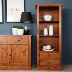 Regał niski z litego drewna PAOLA brzoza koniakowa