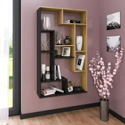 Regał UNIWERSUM dąb artisan/czarny