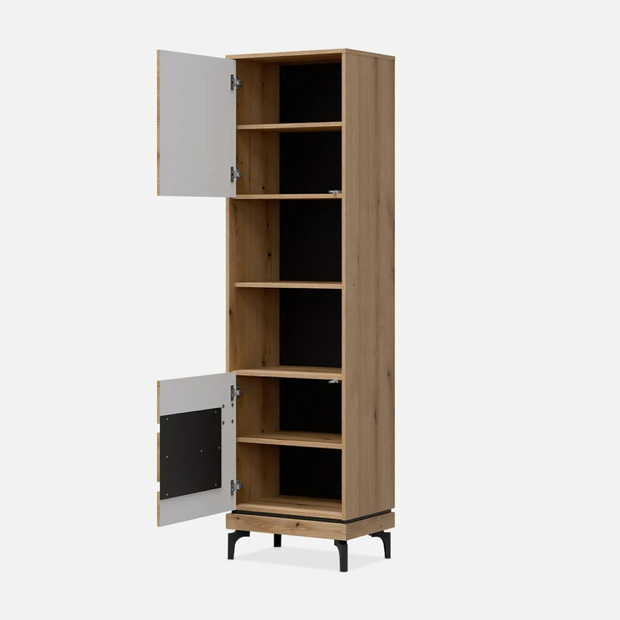 Regał z czarnym dekorem KRIS lewy