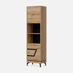 Regał z czarnym dekorem KRIS prawy