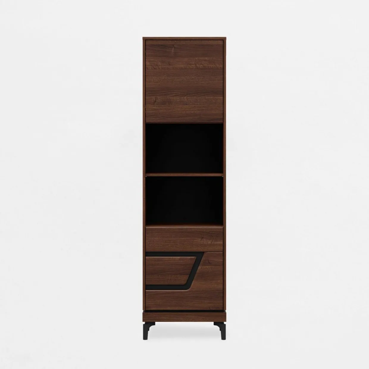 Regał z czarnym dekorem VERO prawy