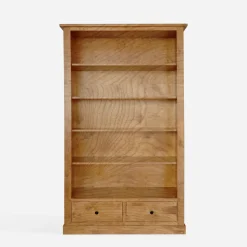 Regał z litego drewna z szufladami STELLA dąb naturalny