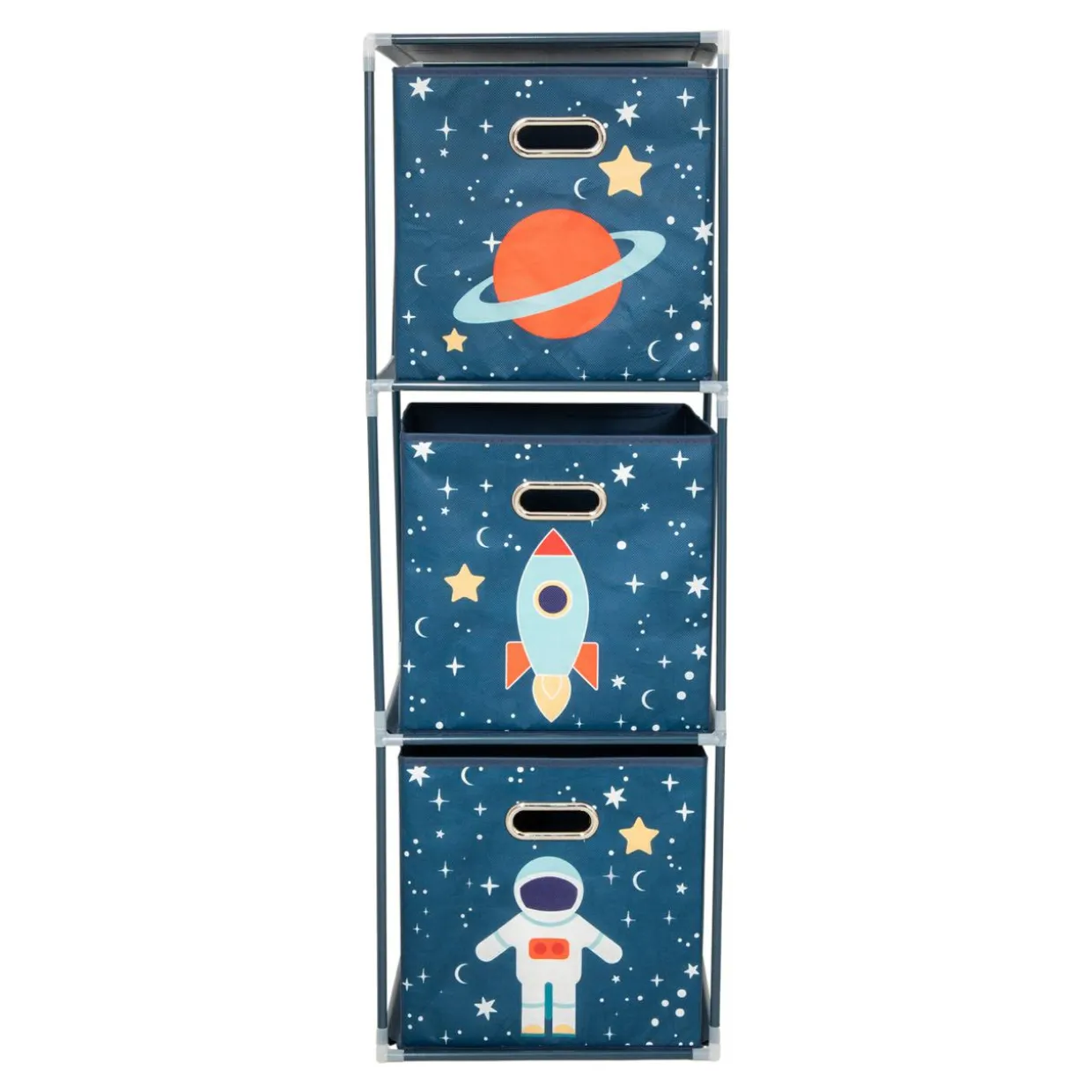 Regał z 3-szufladami niebieski 35x35x102 cm