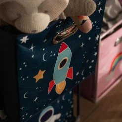 Regał z 3-szufladami niebieski 35x35x102 cm