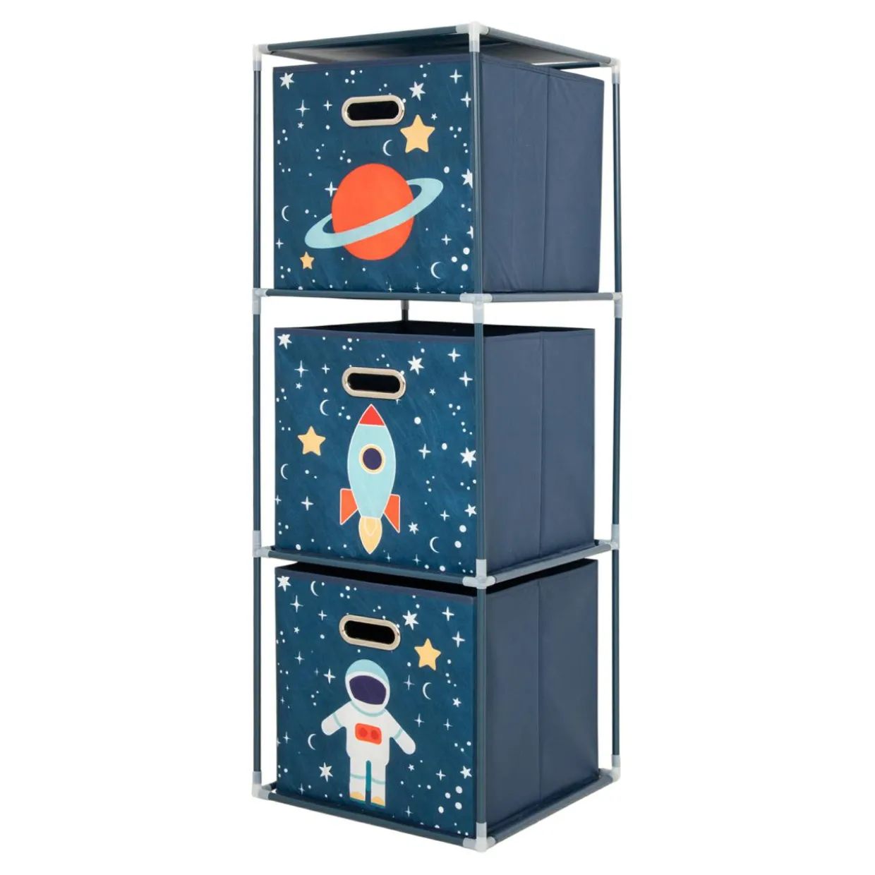 Regał z 3-szufladami niebieski 35x35x102 cm