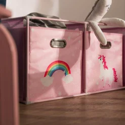 Regał z 3-szufladami różowy 35x35x102 cm