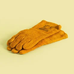 Rękawice do grilla skórzane brązowe 35 cm