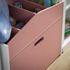 Skrzynia na zabawki FALIANO biało-różowa