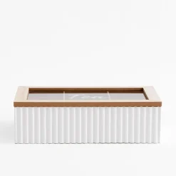 Skrzynka na herbatę z 6-przegródkami, 24 cm, mix