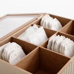 Skrzynka na herbatę z 6-przegródkami, 24 cm, mix