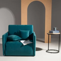 Sofa amerykanka turkusowa 93 cm LEO I