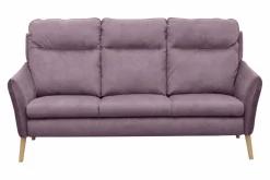 Sofa fioletowa na drewnianych nogach NORD