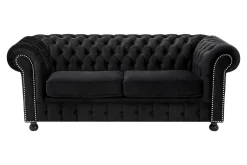Sofa glamour rozkładana czarna CHESTER
