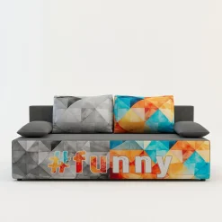 Sofa młodzieżowa z kolorowym nadrukiem FUN