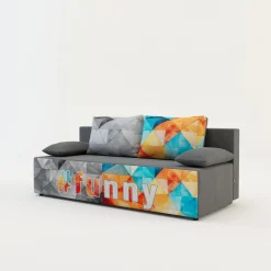 Sofa młodzieżowa z kolorowym nadrukiem FUN